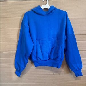 Blue oversized YZY GAP hoodie #streetwear